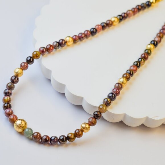 Tourmaline & Gold Accent Necklace 15-17" - Picture 9 of 9